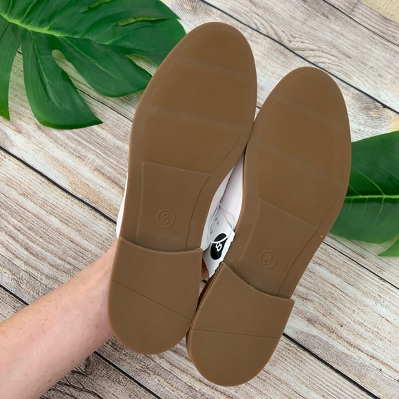 NEW White Fringe Studded Oxford Slip On Loafers - Picture 4 of 5